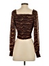 Versona 100% Polyester Brown Long Sleeve Blouse Size S - photo 2