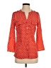 Adrienne Vittadini Polka Dots Orange 3/4 Sleeve Blouse Size S - photo 1