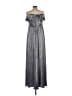 Rene Ruiz Collection 100% Polyester Metallic Silver Cocktail Dress Size 12 - photo 2