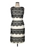 Sangria 100% Polyester Stripes Black Gray Cocktail Dress Size 14 - photo 1