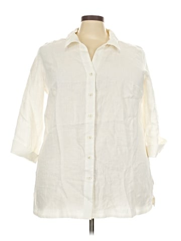 Marina Rinaldi 3/4 Sleeve Button-Down Shirt (view 1)