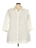 Marina Rinaldi Ivory 3/4 Sleeve Button-Down Shirt Size 18 (27) - photo 1