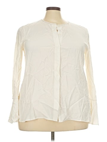 Lafayette 148 New York Long Sleeve Silk Top (view 1)