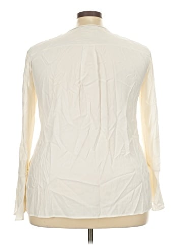 Lafayette 148 New York Long Sleeve Silk Top (view 2)