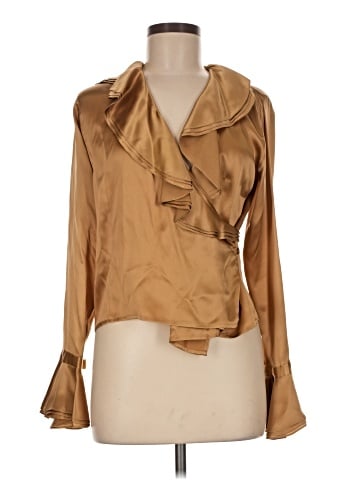 Folio Saks Fifth Avenue Long Sleeve Silk Top (view 1)