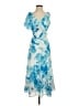 Halston Tie-dye Blue Cocktail Dress Size 2 - photo 1