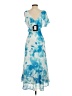 Halston Tie-dye Blue Cocktail Dress Size 2 - photo 2