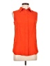 Veronica Beard Orange Sleeveless Button-Down Shirt Size L (estimated) - photo 1