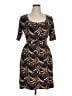 Harve Benard Print Brown Casual Dress Size 14 - photo 1