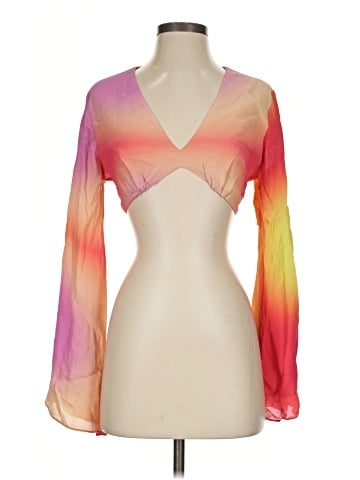 Nicole Miller Long Sleeve Silk Top (view 1)