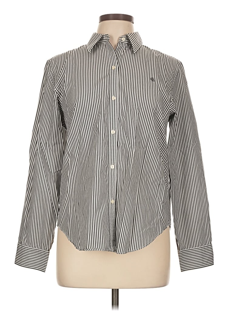 Pre-owned Polo Ralph Lauren Long Sleeve Button Down Shirt In Gray