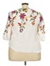 Kindred 100% Polyester Floral Ivory 3/4 Sleeve Blouse Size 2X - photo 2