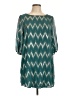 Buttons 100% Polyester Chevron-herringbone Teal Casual Dress Size L - photo 1