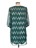 Buttons 100% Polyester Chevron-herringbone Teal Casual Dress Size L - photo 2