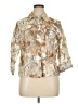 Ruby Rd. Floral Tan 3/4 Sleeve Button-Down Shirt Size 14 - photo 1
