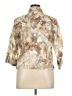 Ruby Rd. Floral Tan 3/4 Sleeve Button-Down Shirt Size 14 - photo 2