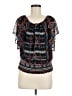 Bebe 100% Polyester Black Short Sleeve Blouse Size M - photo 1