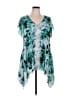 One World Teal Short Sleeve Blouse Size 1X - photo 1
