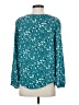 Gibson 100% Polyester Teal Long Sleeve Blouse Size S - photo 2