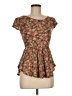 Painted Threads Brown Short Sleeve Blouse Size M - photo 1
