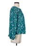 Gibson 100% Polyester Teal Long Sleeve Blouse Size S - photo 4