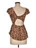 Painted Threads Brown Short Sleeve Blouse Size M - photo 2