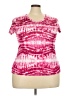 Danskin Now 100% Polyester Tie-dye Pink Short Sleeve T-Shirt Size 20 - photo 1