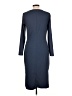 Nine West Solid Blue Casual Dress Size L - photo 2