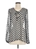 2b bebe 100% Polyester Houndstooth Silver Long Sleeve Blouse Size M - photo 1