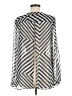 2b bebe 100% Polyester Houndstooth Silver Long Sleeve Blouse Size M - photo 2