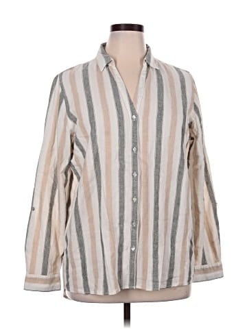 Tahari Long Sleeve Button-Down Shirt (view 1)