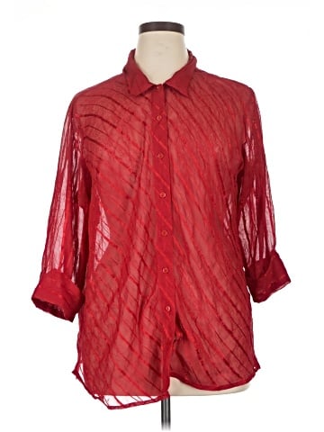 Club Z Collection 3/4 Sleeve Button-Down Shirt (view 1)