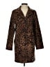 Sofia Cashmere Animal Print Brown Wool Coat Size 4 - photo 1