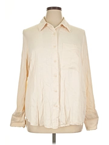 Topshop Long Sleeve Button-Down Shirt (view 1)