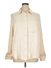 Topshop 100% Viscose Solid Ivory Long Sleeve Button-Down Shirt Size 14 - photo 1