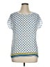 Blue Les Copains 100% Polyester Blue Short Sleeve Top Size EU 46 / US 16 - photo 1