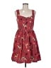 ModCloth 100% Cotton Hearts Red Casual Dress Size M - photo 1