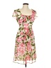 Connected Apparel 100% Polyester Floral Pink Casual Dress Size 12 - photo 1