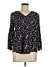 Fun2Fun 100% Rayon Black 3/4 Sleeve Blouse Size M - photo 1