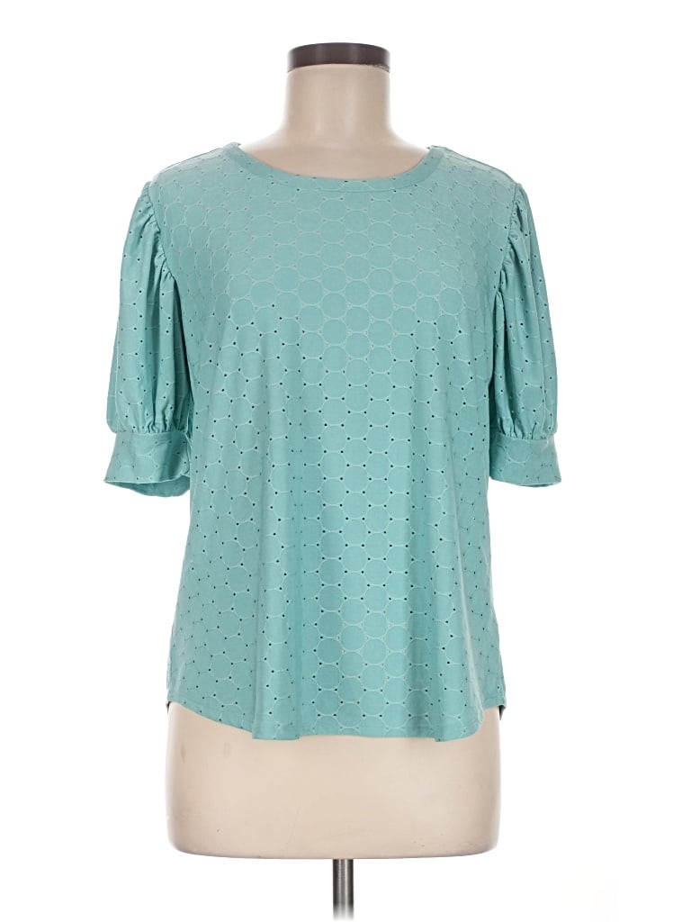 Pre-owned Kim & Cami Short Sleeve T-shirt In Teal