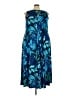 Connected Apparel Tropical Blue Casual Dress Size 24 - photo 1