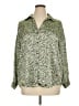 Zara Animal Print Green Long Sleeve Blouse Size XL - photo 1
