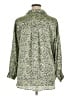 Zara Animal Print Green Long Sleeve Blouse Size XL - photo 2