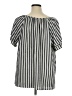 Croft & Barrow Stripes Silver Short Sleeve Blouse Size 1X - photo 2