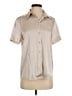 Babaton Metallic Tan Short Sleeve Blouse Size XS - photo 1