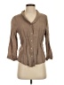 Flax 100% Linen Brown 3/4 Sleeve Button-Down Shirt Size 4 (P) - photo 1