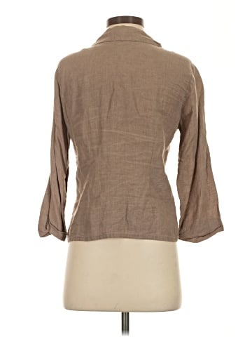 Flax 3/4 Sleeve Button-Down Shirt (view 2)