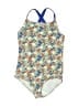 Mini Boden Floral Blue One Piece Swimsuit Size 4 - 5 - photo 1