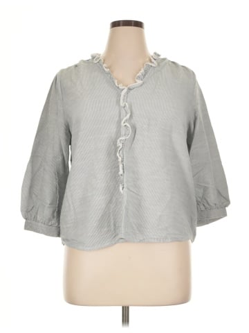 LC Lauren Conrad 3/4 Sleeve Button-Down Shirt (view 1)