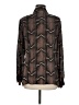 Doncaster Collection 100% Silk Chevron-herringbone Black Long Sleeve Silk Top Size 6 - photo 2